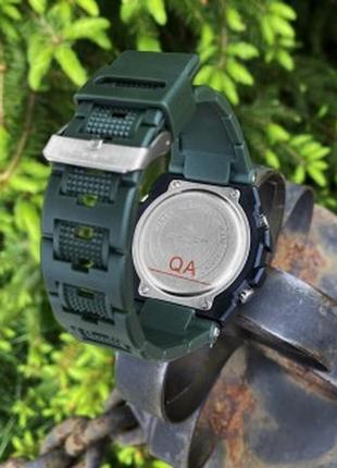 Стальные спортивные кварцевые наручные мужские часы sanda 739 green black / чоловічий наручний годи7 фото