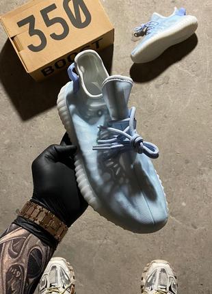 Жіночі кросівки adidas yeezy boost 350 mono ice,кросівки адідас ізі буст 350 моно лід блакитний сітка