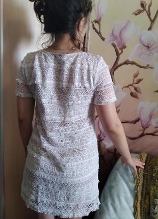 Біле італійське гламурне сукню з французького мережива7 фото