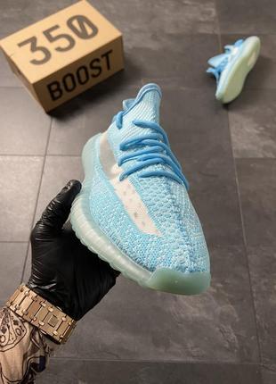 Жіночі кросівки adidas yeezy boost 350 v2 bluewater,кросівки адідас ізі буст 350 блакитна вода бірюзовий не висока платформа6 фото