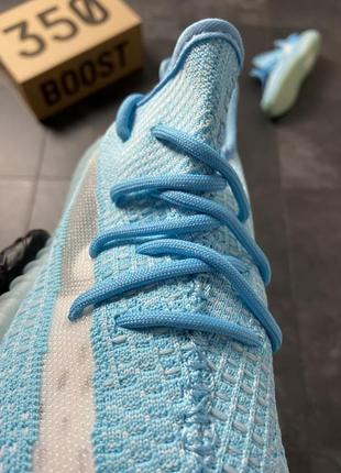 Женские кроссовки adidas yeezy boost 350 v2 bluewater,кроссовки адидас изи буст 350 голубая вода бирюзовый не высокая платформа8 фото