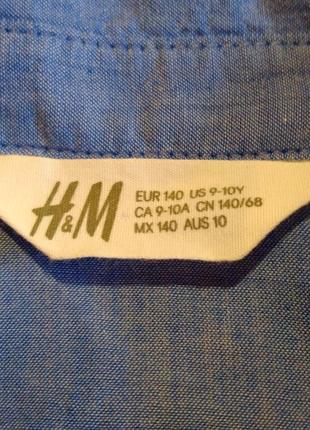 Рубашка блузка коттоновая h&m на девочку 9-10 лет2 фото