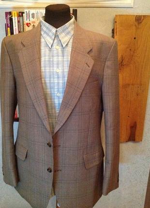 Светло коричневый пиджак в шотландскую клетка бренда dunn & co (англия), р. 54-562 фото