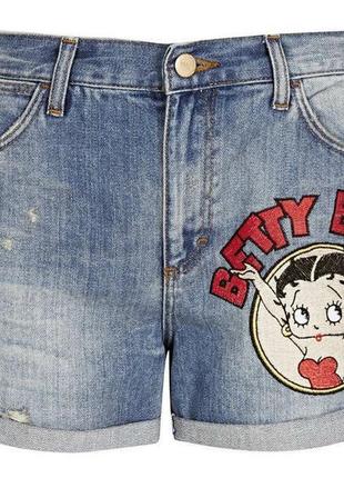 Джинсовые шорты topshop betty boop высокая посадка р.284 фото