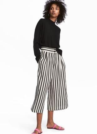 Sale !!! широкі штани/кюлоти, висока посадка, zara h&m , віскоза+бавовна+льон