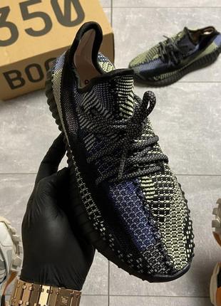 Чоловічі кросівки adidas yeezy boost 350 v2 blue gold,кросівки адідас ізі буст 350 синій із золотим унісекс