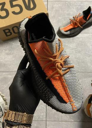 Мужские кроссовки adidas yeezy boost 350 orange reflect,кроссовки адидас изи буст 350 оранжевые рефлективные