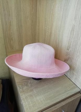 Шляпа, панама розовая