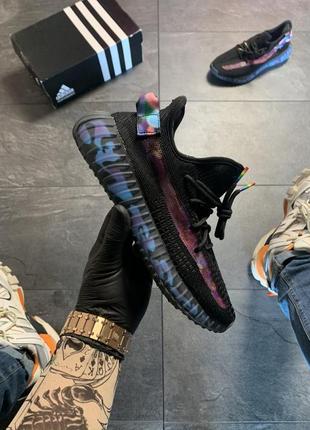 Мужские кроссовки adidas yeezy boost 350 v2 black blue camo,кроссовки адидас изи буст 350 камуфляж чёрный10 фото