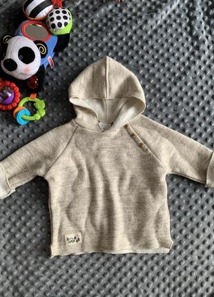 Zara крутое худи - реглан теплый 6-9 мес 74 см