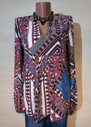 Стильна вільна блуза сорочка з рукавами-ліхтариками twist&tango