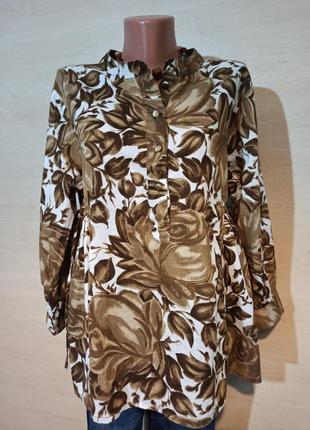 Блуза з завищеною талією і широкими рукавами 3/4 на манжеті magnolia1 фото
