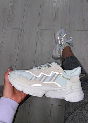 Женские кроссовки adidas ozweego white (сетка)