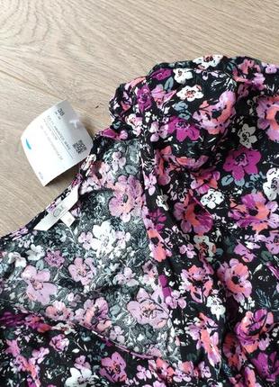 Міні сукня c&a у квітковий принт с об’ємними плечима и пишною спідницею zara3 фото