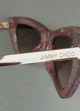 Jimmy choo очки женские солнцезащитные в розовой мраморной оправе с градиентом8 фото