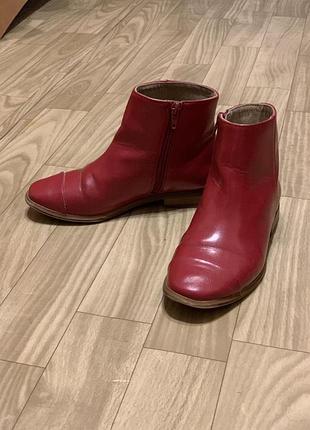 Червоні шкіряні черевики черевики чобітки zara