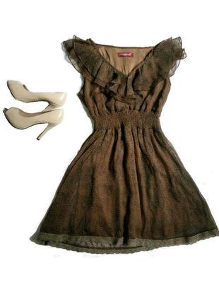 Легкое шифоновое леопардовое платье