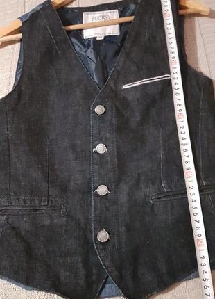 Очень стильная фирменная  джинсовая мужская жилетка3 фото