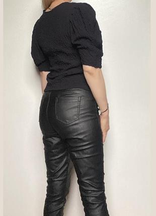 Zara черная вискозная блузка блуза короткий рукав фонарик размер 28 / m вискоза6 фото