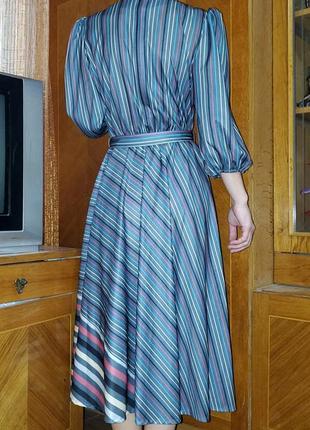 Винтажное платье в полоску, винтаж ретро 80-е, англия7 фото