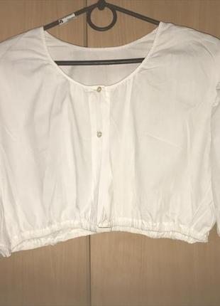 Трендовая белая легкая летняя блузка oversize
