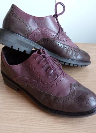 Стильные кожаные туфли оксфорды 38 р. 24,5 см. bata, нюанс2 фото