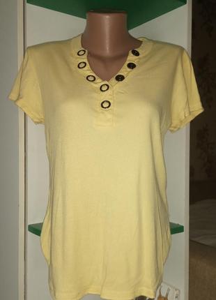 Хлопковая футболка в рубчик 50,52р