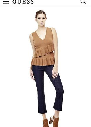 Джинсовые кюлоты гуess🔻 новые оригинал джинсы клеш широкие джинсы, бриджи шорты футболка