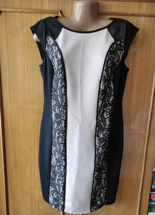 Силуэтное платье футляр george с кружевом, uk16