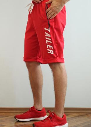 Мужские трикотажные спортивные шорты tailer размеры 48-56 (1041красн)4 фото