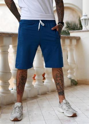 Мужские удлиненные трикотажные шорты tailer размеров 56-64 баталы (2057св-синие)2 фото