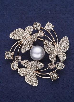 Брошка "метелики у колі"