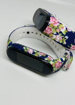 Ремешок mi band 3 mi band 4 mi band 5 mi band 6 силиконовый цветы