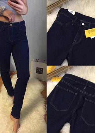 Актуальные темно-синие узкие джинсы skinny h&m2 фото