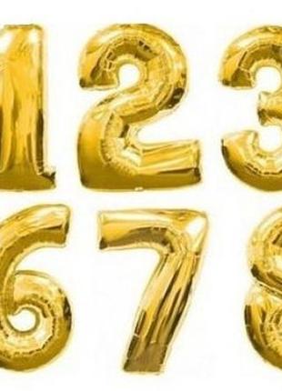 Фольгована кулька - цифра на ваш вибір 80 див. золото