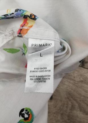 Фирменная шикарная яркая натуральная рубашка primark 100% коттон8 фото