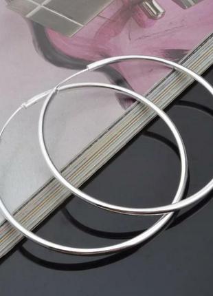 Великі сережки кільця срібло 925 покриття сережки посеребрянные