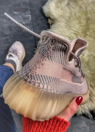 Женские кроссовки adidas yeezy boost 350 pink,кроссовки адидас изи буст 350 розовый невысокая платформа4 фото