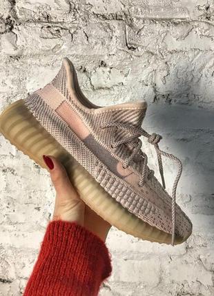 Женские кроссовки adidas yeezy boost 350 pink,кроссовки адидас изи буст 350 розовый невысокая платформа1 фото