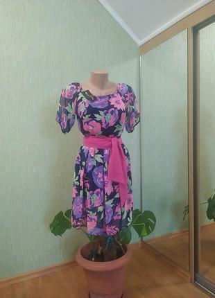 Платье в цветок шифон1 фото