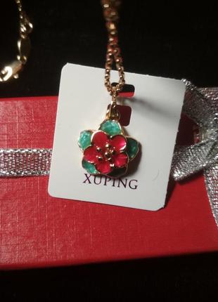 Подвеска с эмалью. покрытие золотом 585 пробы