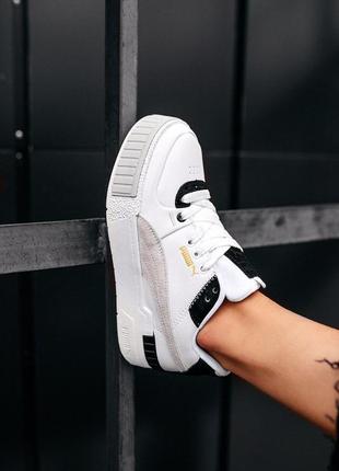 Puma cali sport mix white black білі сірі жіночі кросівки білі сірі жіночі кросівки тренд пума3 фото