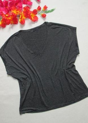 Шикарная футболка батал в полоску с люрексом вискоза m&s 🍒💕🍒