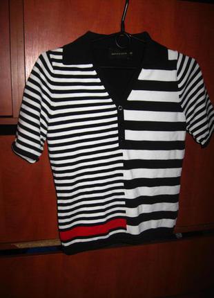 Поло черный-красный