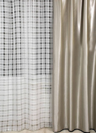 Сіро-платинового кольору порт'єрна тканина для штор блекаут двостороння8 фото