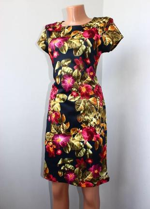 Платье короткое туника неопрен в 3d принт цветов, uk, 14/42 (3348)