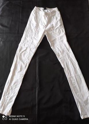 Котонові білі брюки для худенької дівчинки2 фото