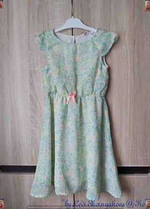 Нове фірмове h&m ошатне плаття в квітковий принт і бантиком на дівчинку 7-8 років