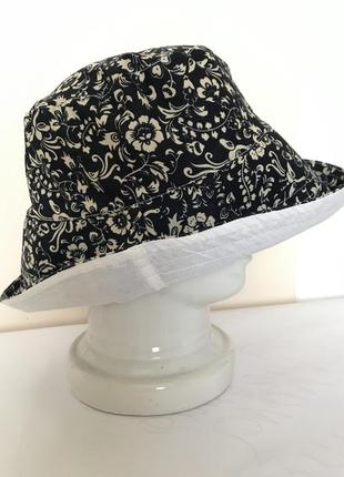 Льняная летняя шляпа с цветочно-птичьим принятом6 фото