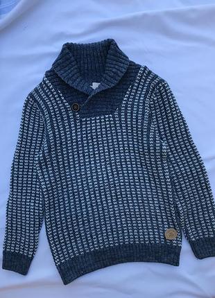 Свитер вязаный на мальчика 2-4 года